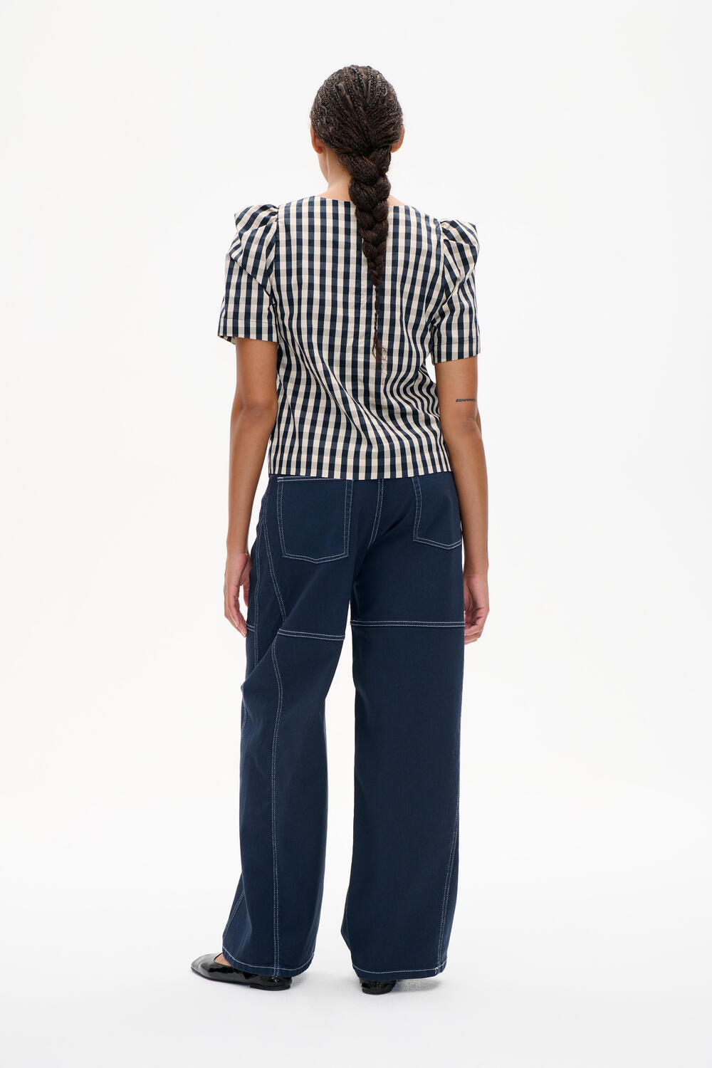Minu bluse - Navy Creme Check